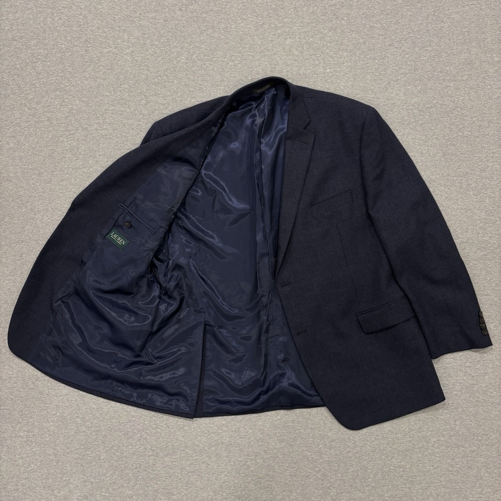 Lauren Ralph Lauren Twill Weave Blazer Mens 48R Navy Blue 100% Wool Sport Coat